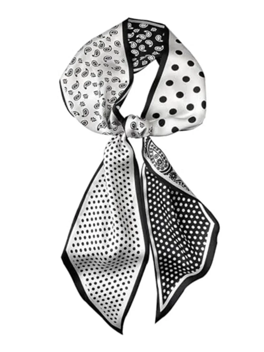 Black White Skinny Scarf 59